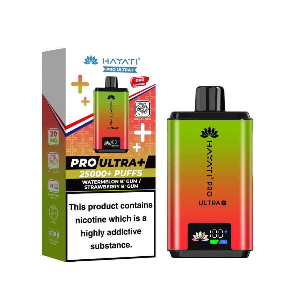  Watermelon Bubblegum/ Strawberry Bubblegum Hayati Pro Ultra Plus 25k Prefilled Vape Kit