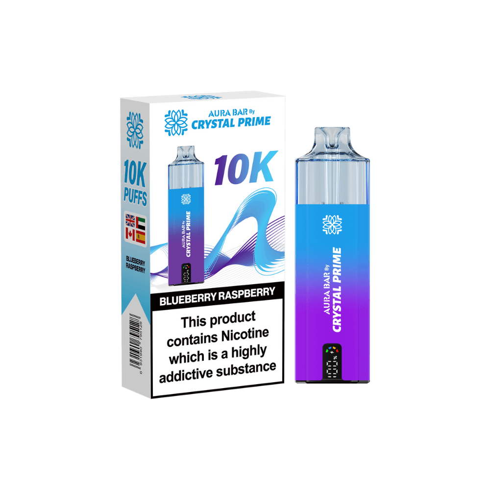  Blueberry Raspberry Crystal Prime Aura Bar 10K Prefilled Vape Kit