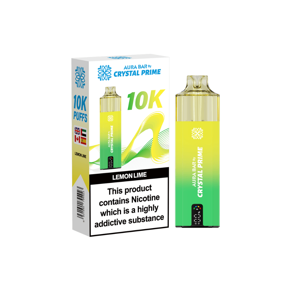  Lemon Lime Crystal Prime Aura Bar 10K Prefilled Vape Kit