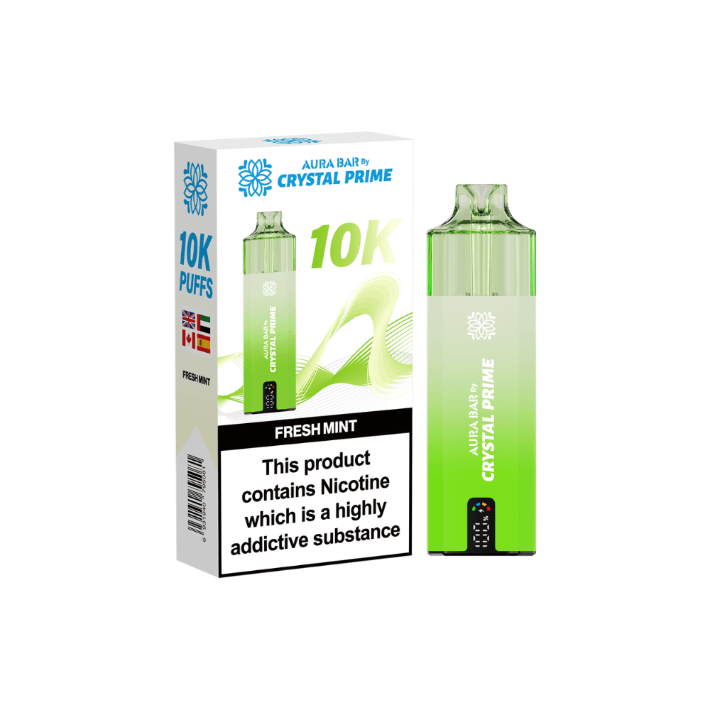  Fresh Mint Crystal Prime Aura Bar 10K Prefilled Vape Kit
