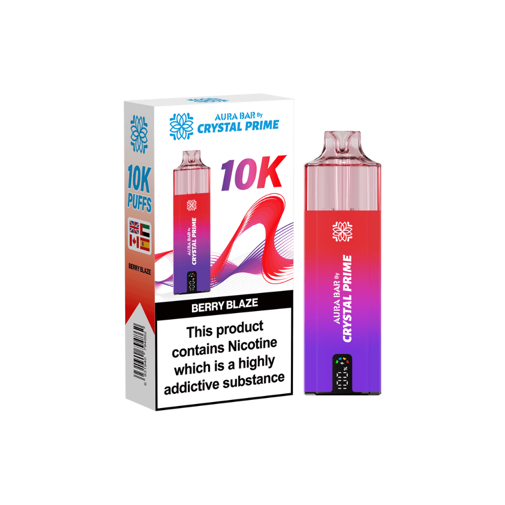  Berry Blaze Crystal Prime Aura Bar 10K Prefilled Vape Kit