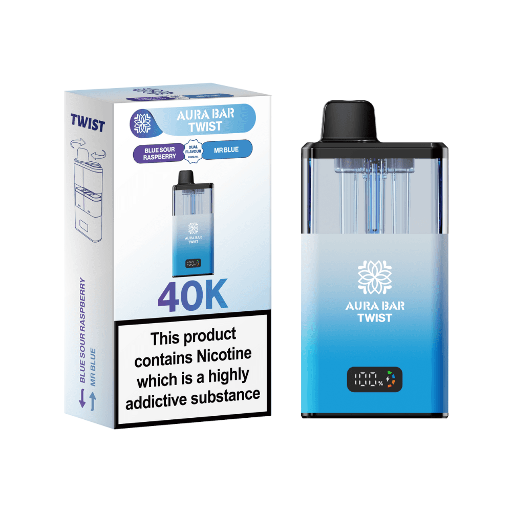  Blue Sour Raspberry / Mr Blue Crystal Prime Aura Bar Twist 40K Vape Kit