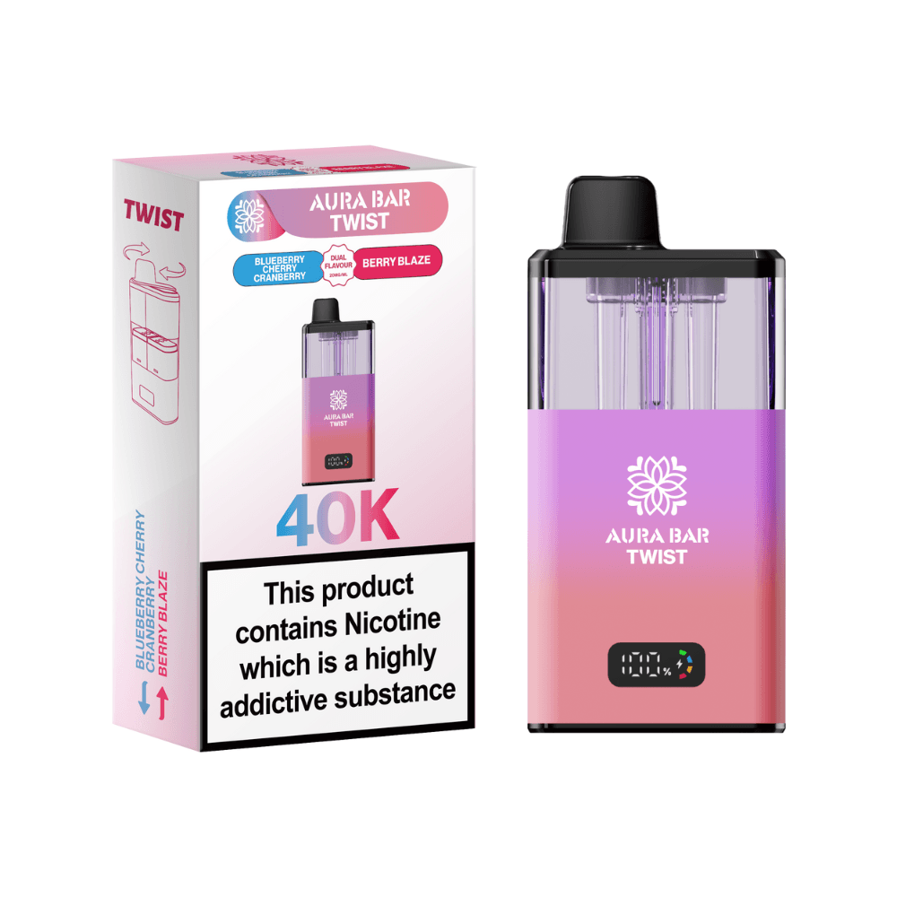  Blueberry Cherry Cranberry / Berry Blaze Crystal Prime Aura Bar Twist 40K Vape Kit