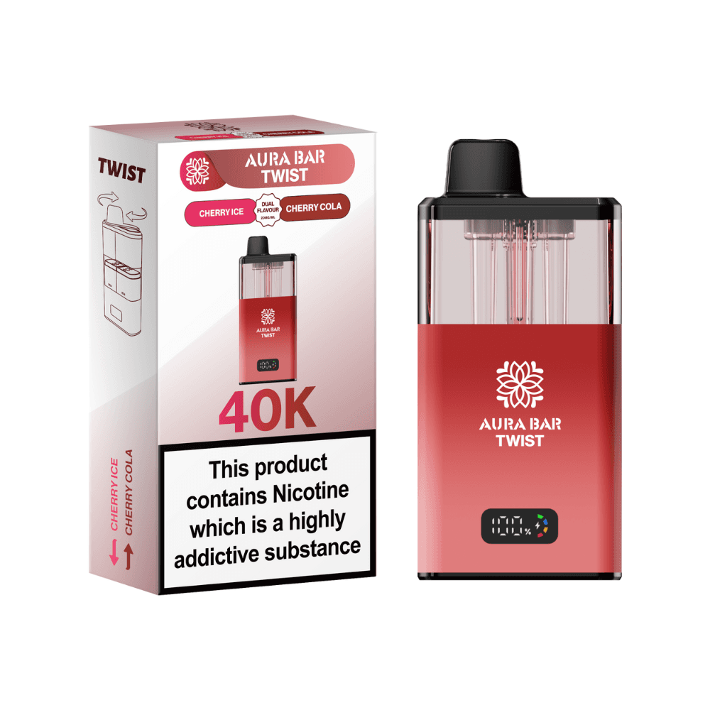 Cherry Ice / Cherry Cola Crystal Prime Aura Bar Twist 40K Vape Kit