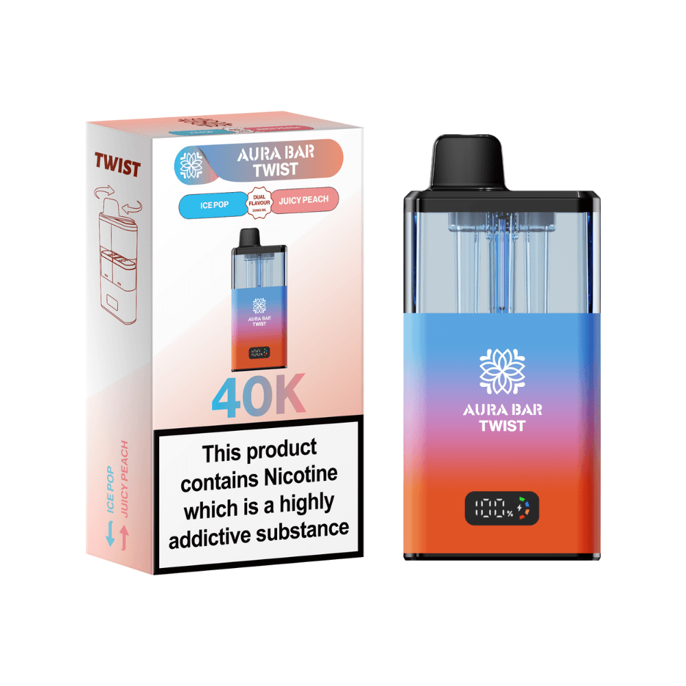  Ice Pop / Juicy Peach Crystal Prime Aura Bar Twist 40K Vape Kit