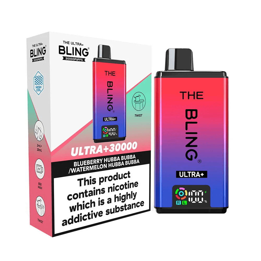  Blueberry Hubba Bubba / Watermelon Hubba Bubba The Crystal Bling Ultra Plus 30K Prefilled Vape Kit
