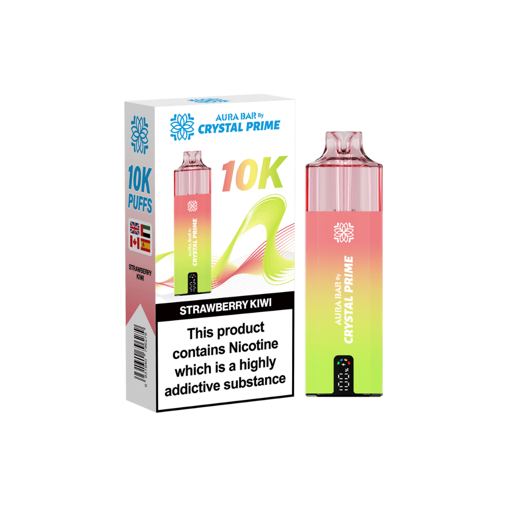  Strawberry Kiwi Crystal Prime Aura Bar 10K Prefilled Vape Kit