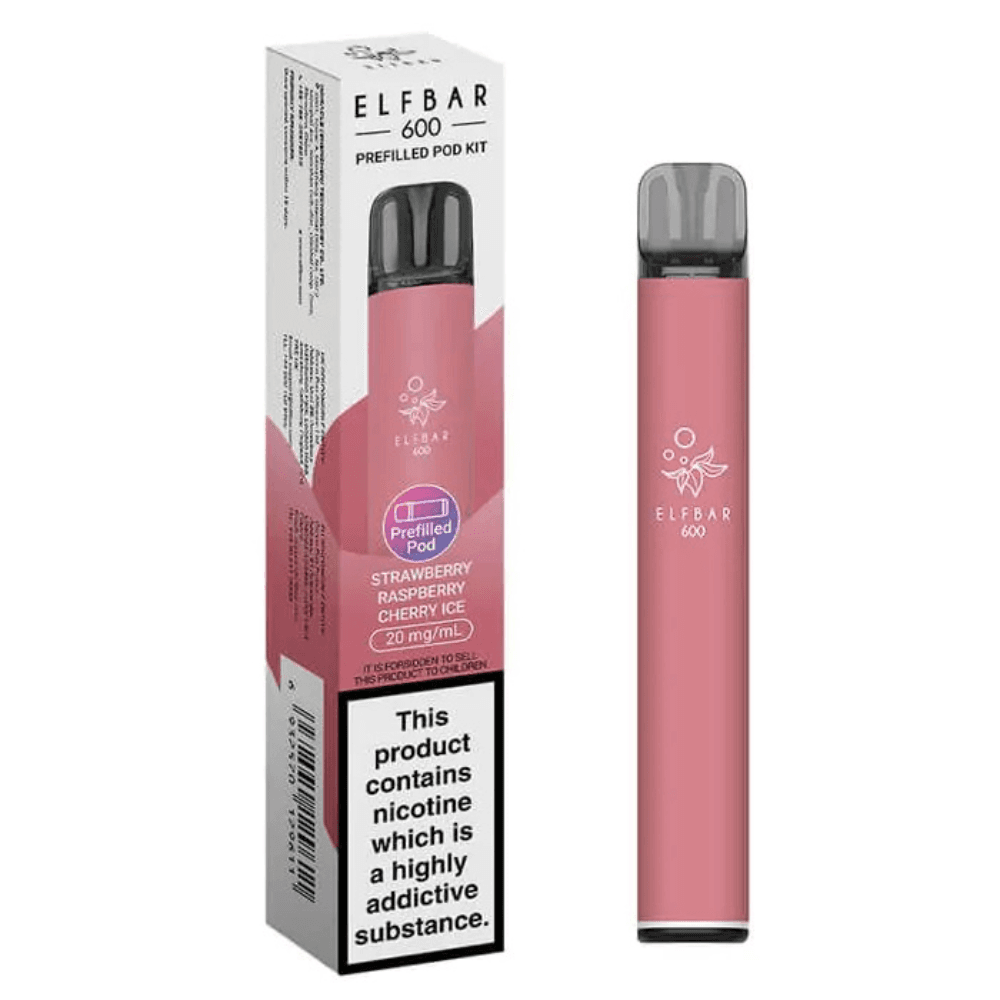  Strawberry Raspberry Cherry Ice Elf Bar 600