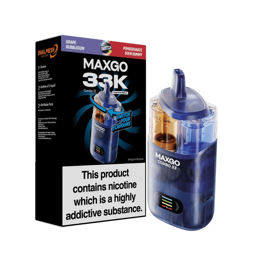  Grape Bubble Gum / Pomegranate Sour Gummy Maxgo 33k Prefilled Vape Kit
