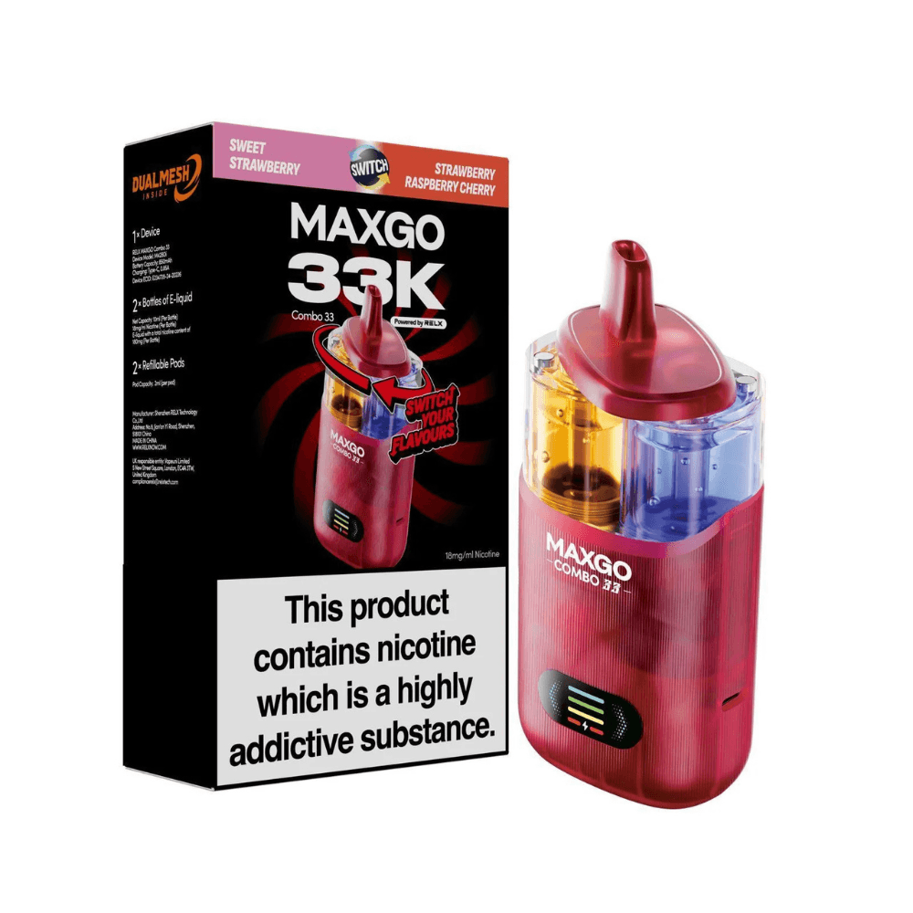  Sweet Strawberry / Strawberry Raspberry Cherry Maxgo 33k Prefilled Vape Kit