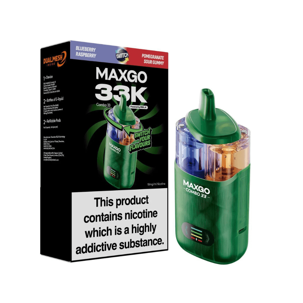  Blueberry Raspberry / Pomegranate Sour Gummy Maxgo 33k Prefilled Vape Kit