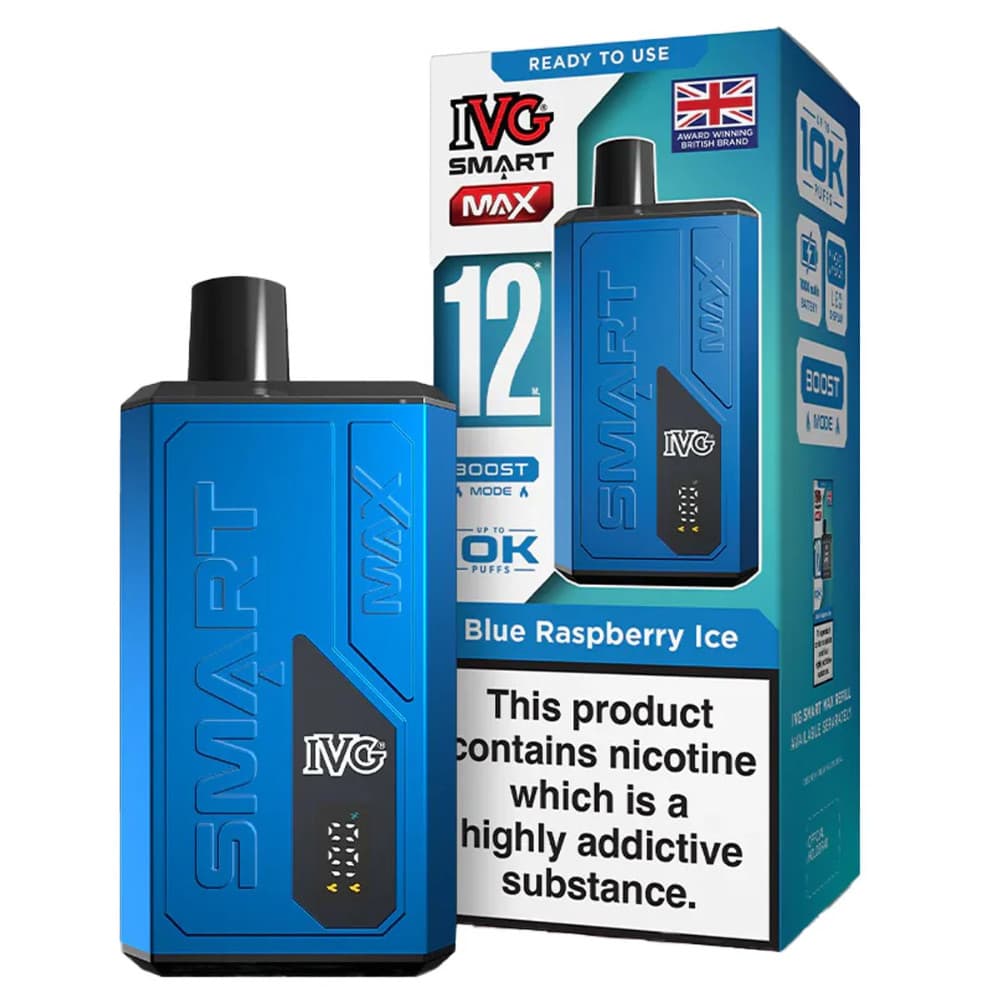  Blue Raspberry Ice IVG Smart Max 10k Prefilled Vape Kit