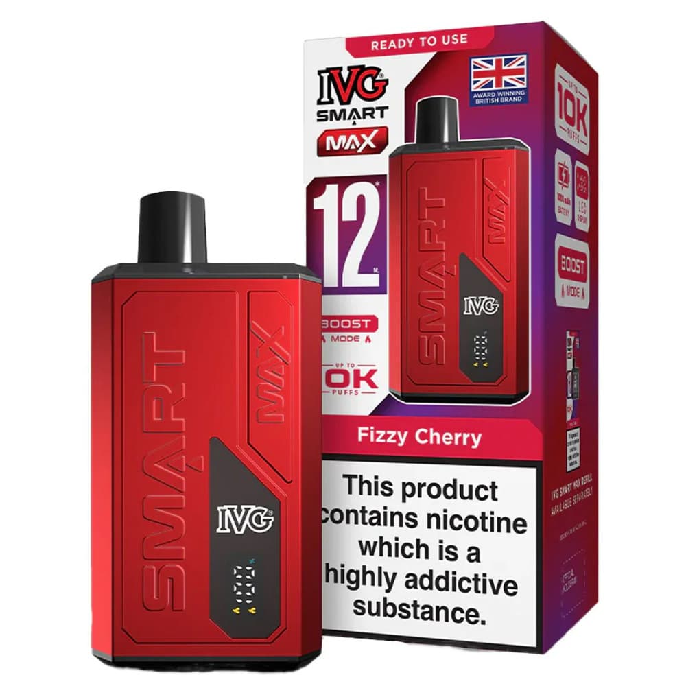  Fizzy Cherry IVG Smart Max 10k Prefilled Vape Kit