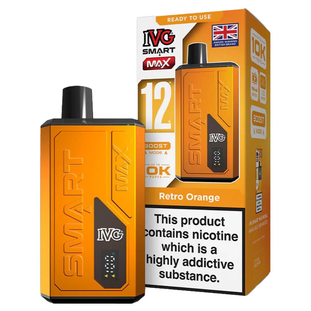  Retro Orange IVG Smart Max 10k Prefilled Vape Kit