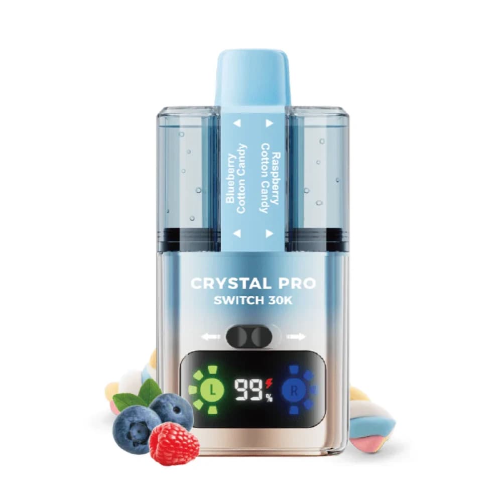  Blueberry Cotton Candy / Raspberry Cotton Candy Crystal Pro Switch 30k Prefilled Vape Kit