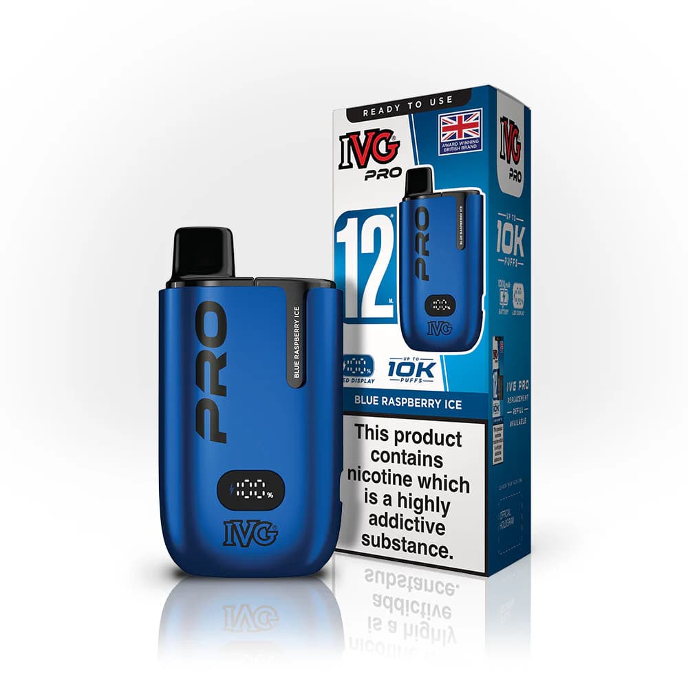  Blue Raspberry Ice IVG Pro 10k Prefilled Pod Vape Kit