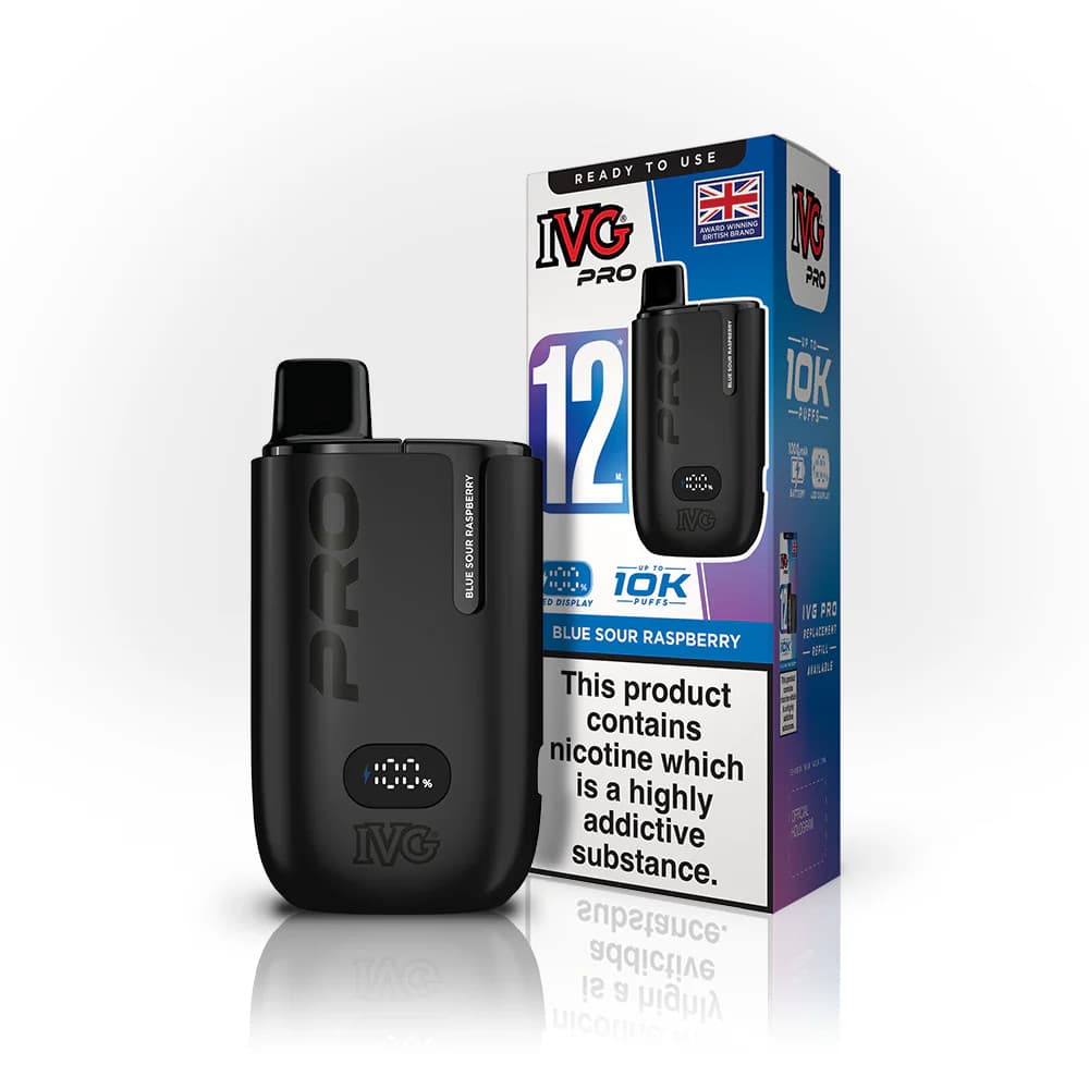  Blue Sour Raspberry IVG Pro 10k Prefilled Pod Vape Kit