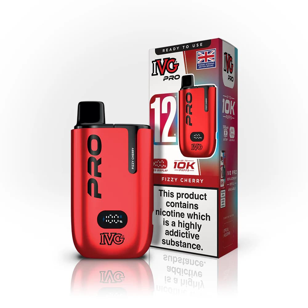  Fizzy Cherry IVG Pro 10k Prefilled Pod Vape Kit