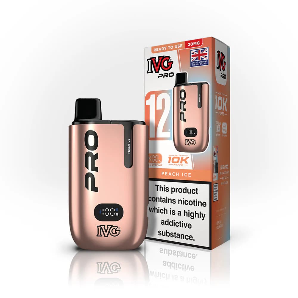  Peach Ice IVG Pro 10k Prefilled Pod Vape Kit
