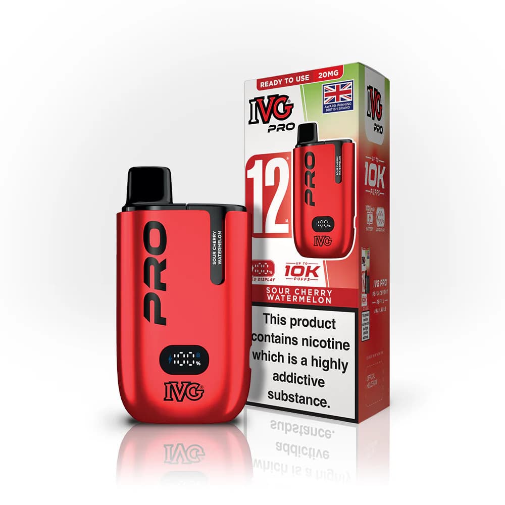  Sour Cherry Watermelon IVG Pro 10k Prefilled Pod Vape Kit