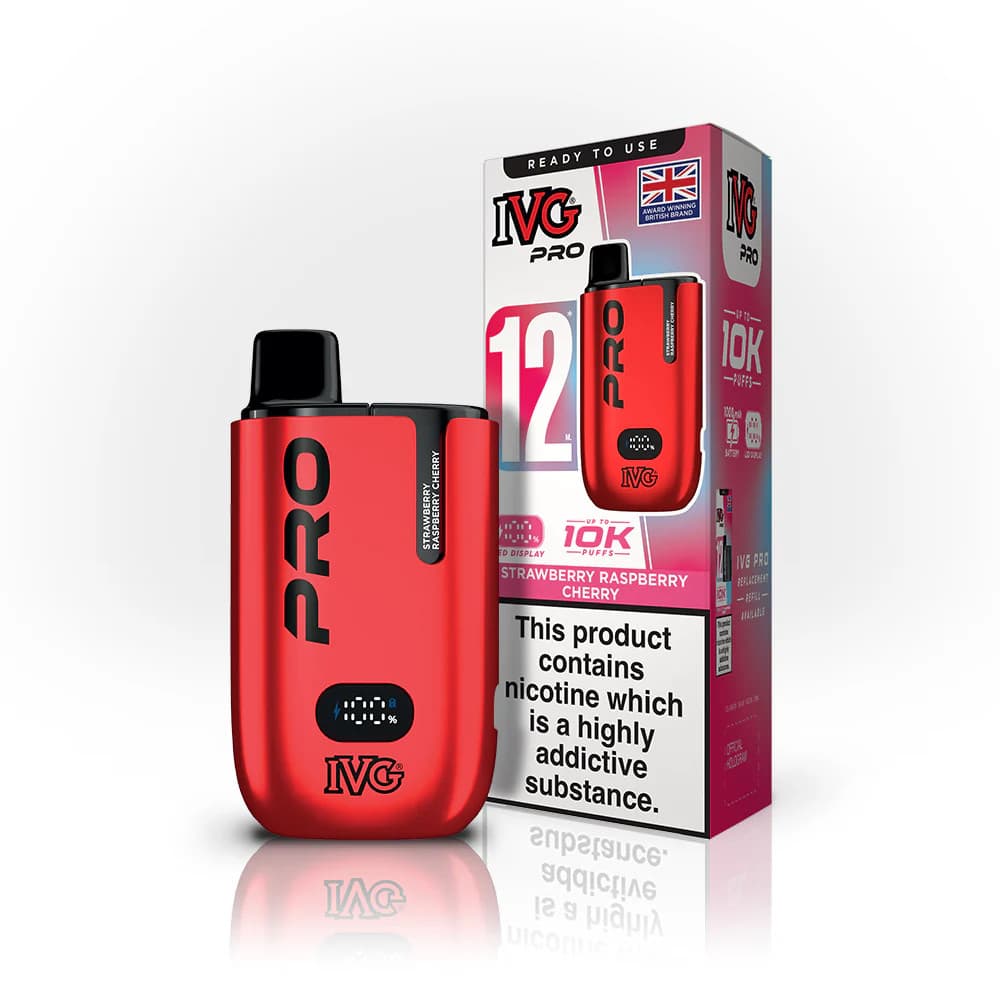  Strawberry Raspberry Cherry IVG Pro 10k Prefilled Pod Vape Kit