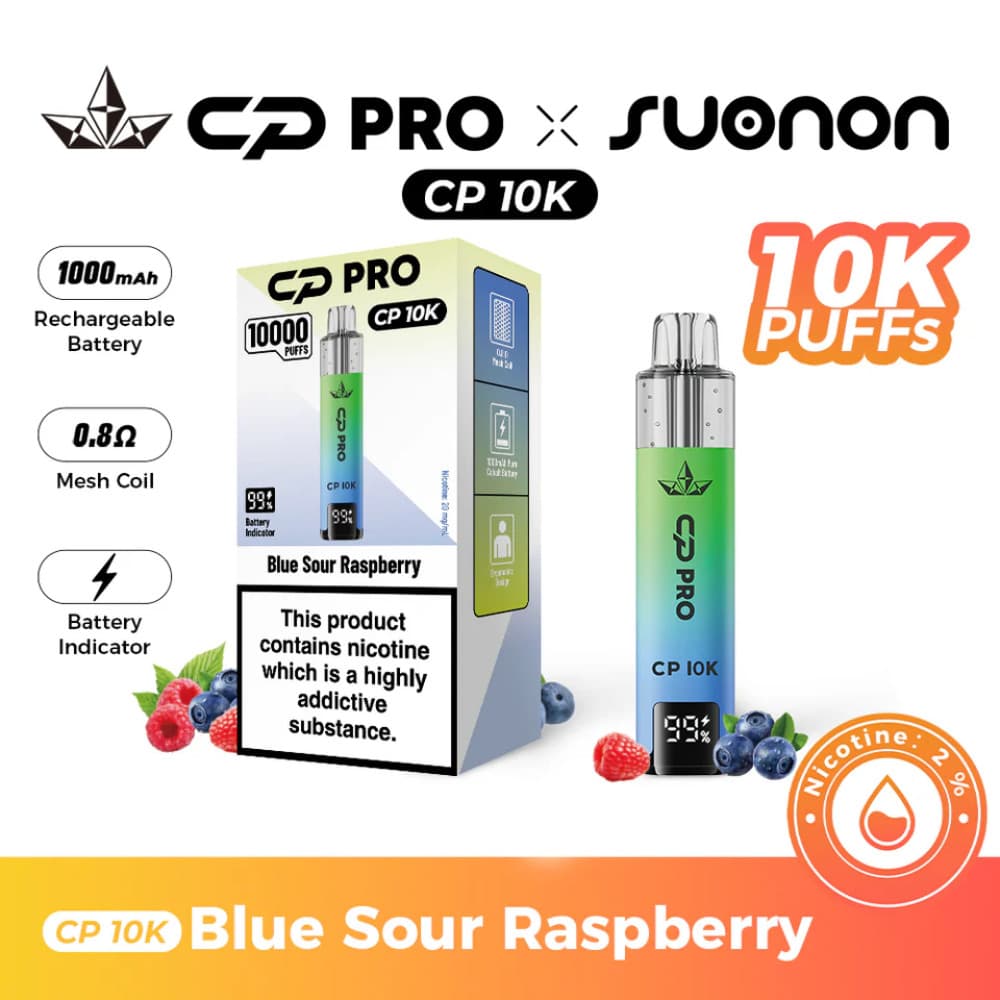  Blue Sour Raspberries Crystal Pro CP 10k Prefilled Pod Vape Kit