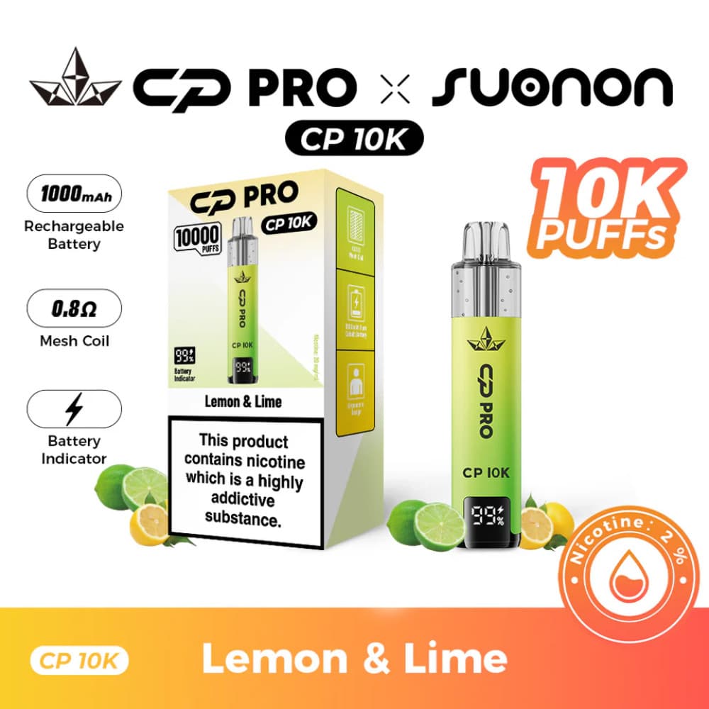  Lemon & Lime Crystal Pro CP 10k Prefilled Pod Vape Kit