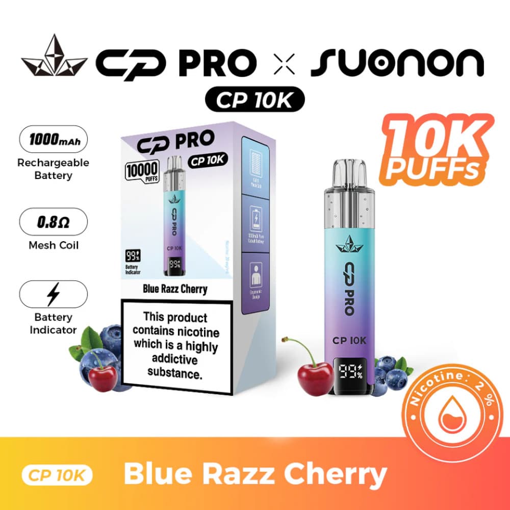  Blue Razz Cherry Crystal Pro CP 10k Prefilled Pod Vape Kit