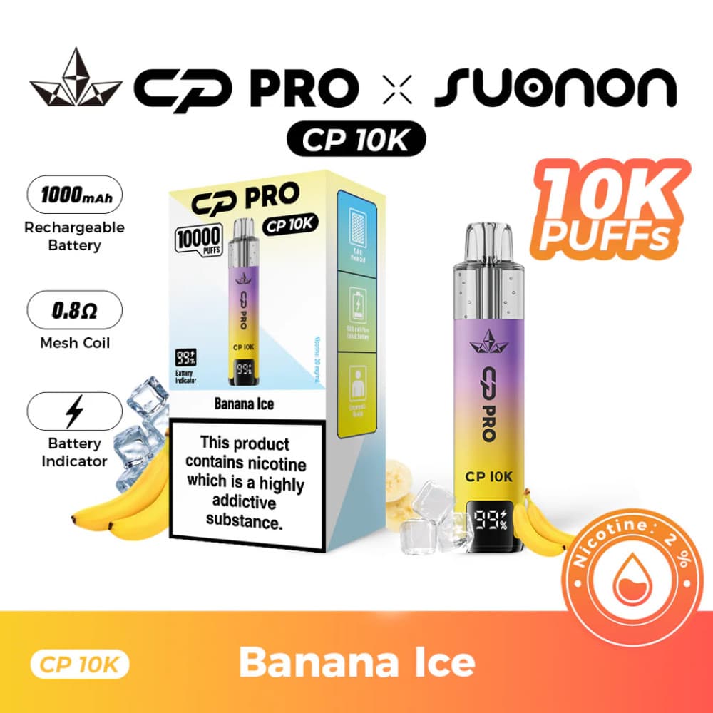  Banana Ice Crystal Pro CP 10k Prefilled Pod Vape Kit
