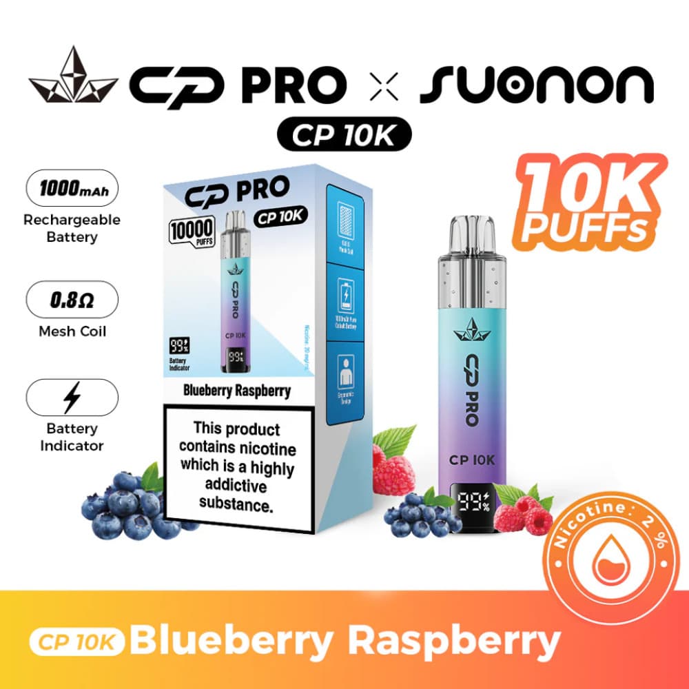  Blueberry Raspberry Crystal Pro CP 10k Prefilled Pod Vape Kit