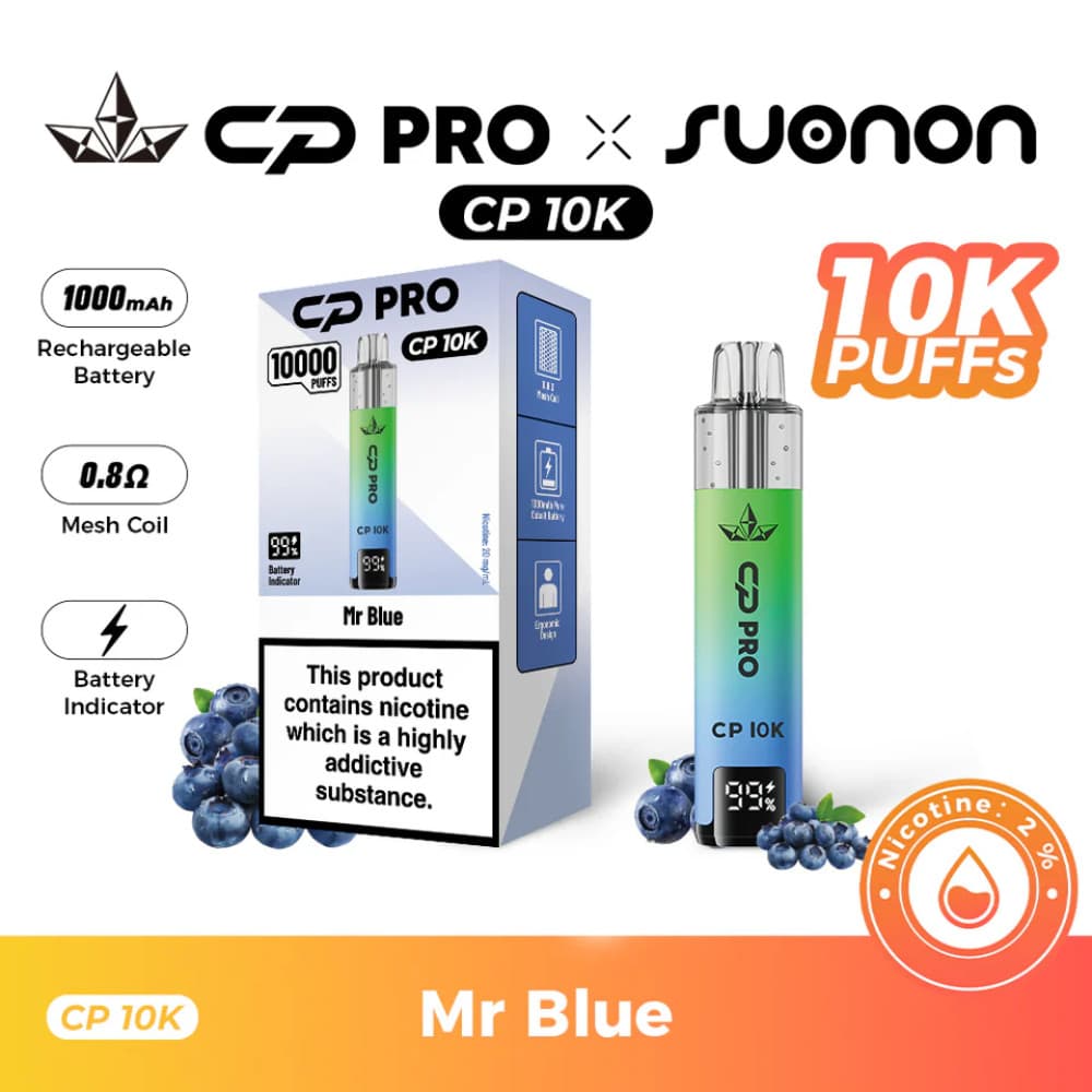  Mr Blue Crystal Pro CP 10k Prefilled Pod Vape Kit