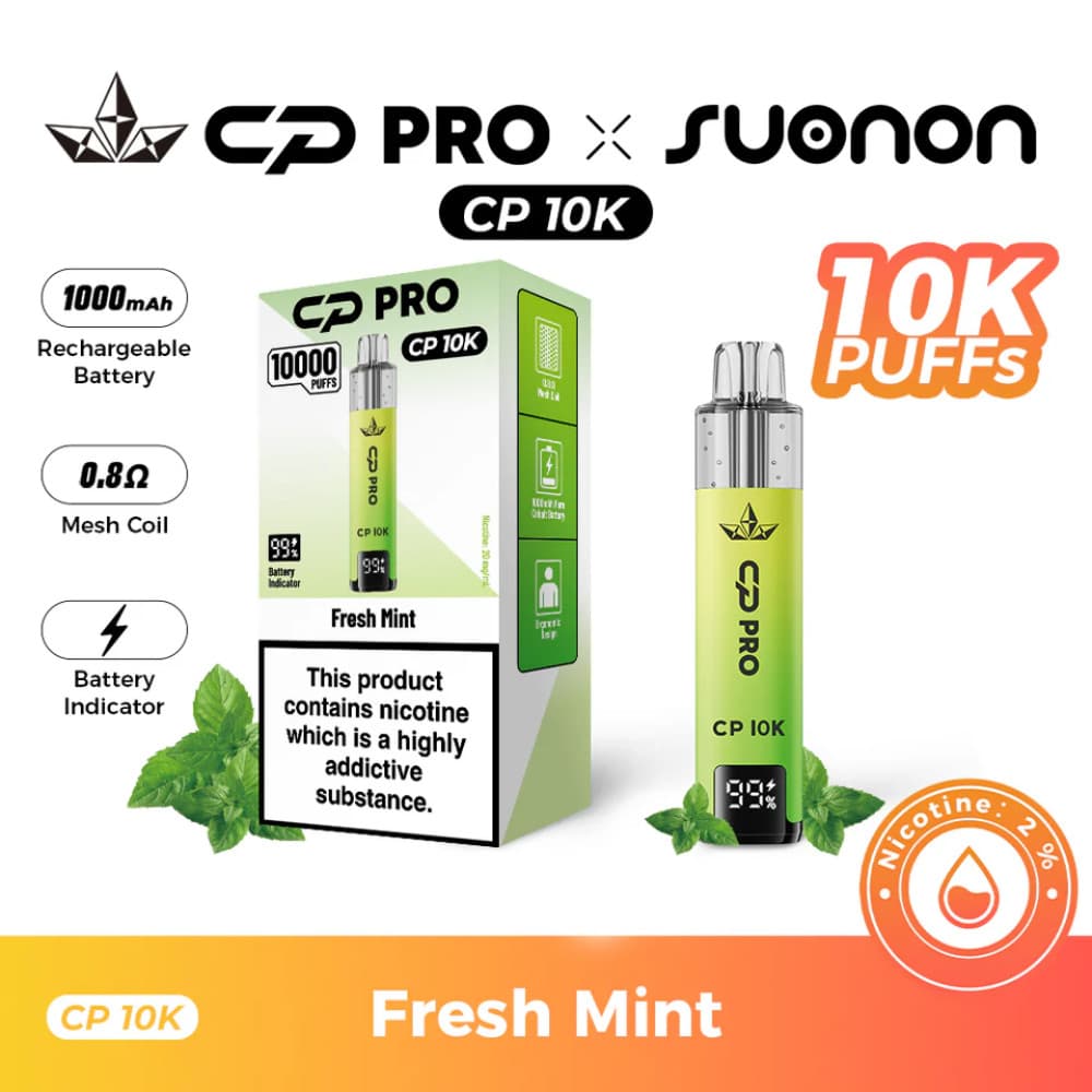  Fresh Mint Crystal Pro CP 10k Prefilled Pod Vape Kit