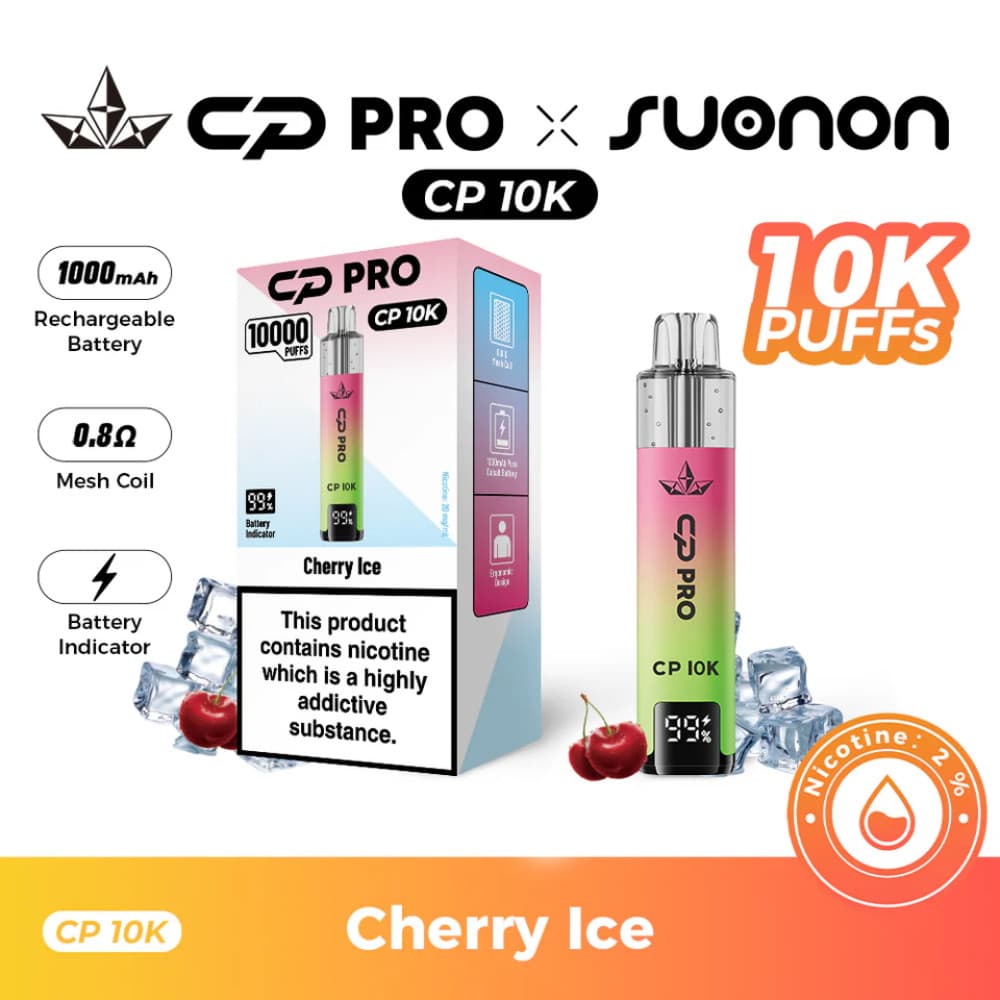  Cherry Ice Crystal Pro CP 10k Prefilled Pod Vape Kit