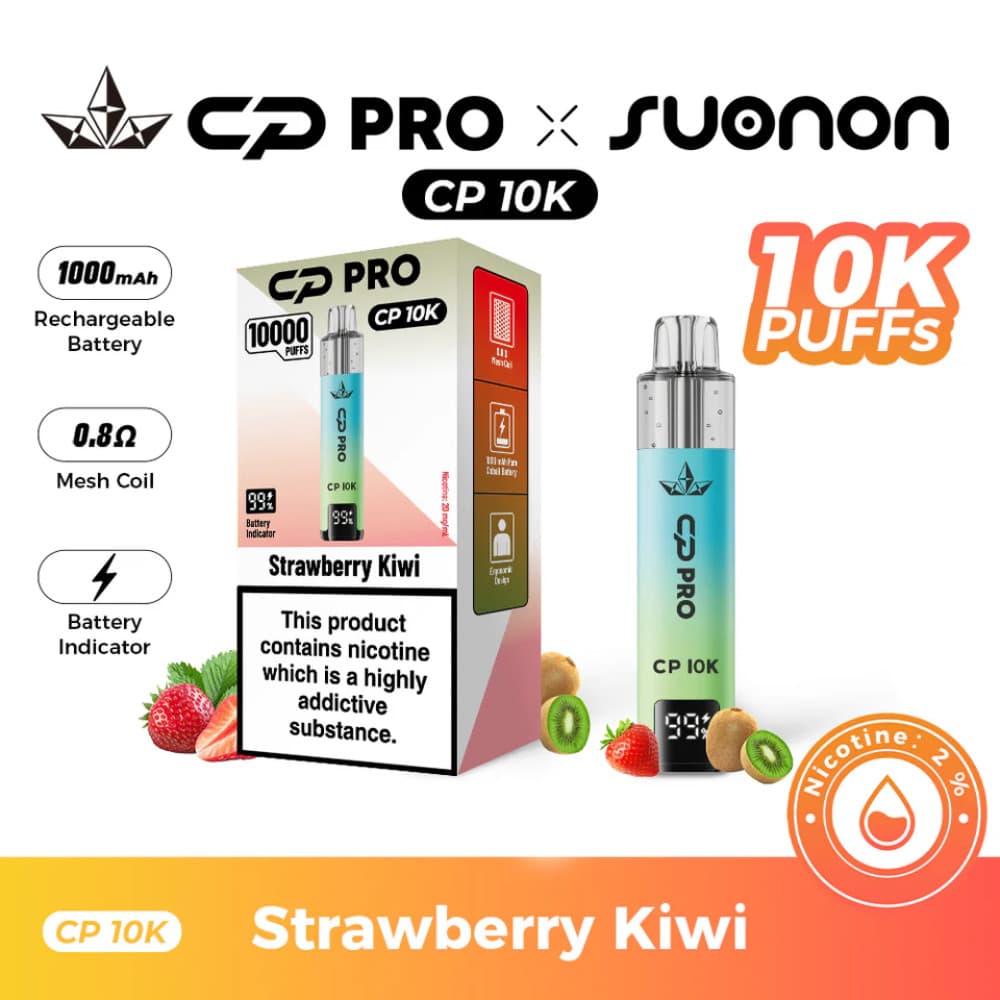  Strawberry kiwi Crystal Pro CP 10k Prefilled Pod Vape Kit