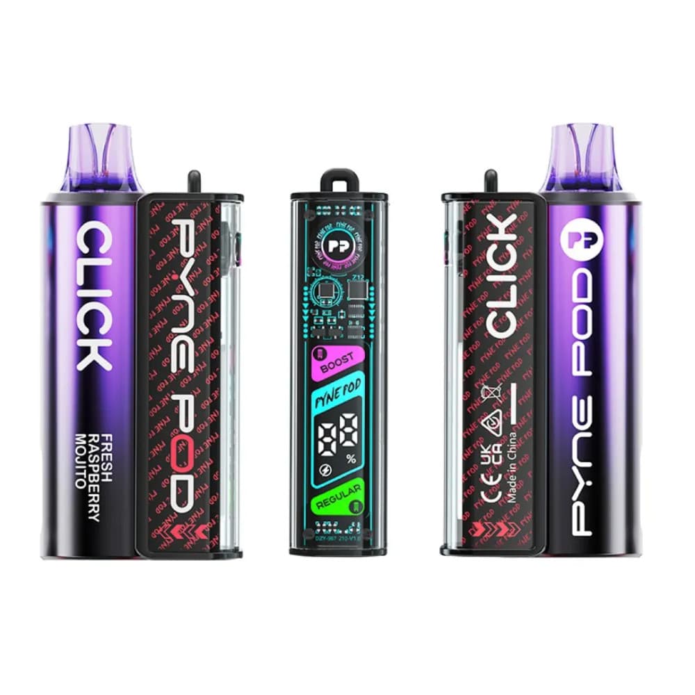  Fresh Raspberry Mojito Pyne Pod Click 10k Prefilled Vape Kit