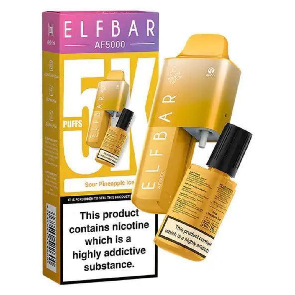  Sour Pineapple Ice Elf Bar Af5000 Prefilled Vape Kit