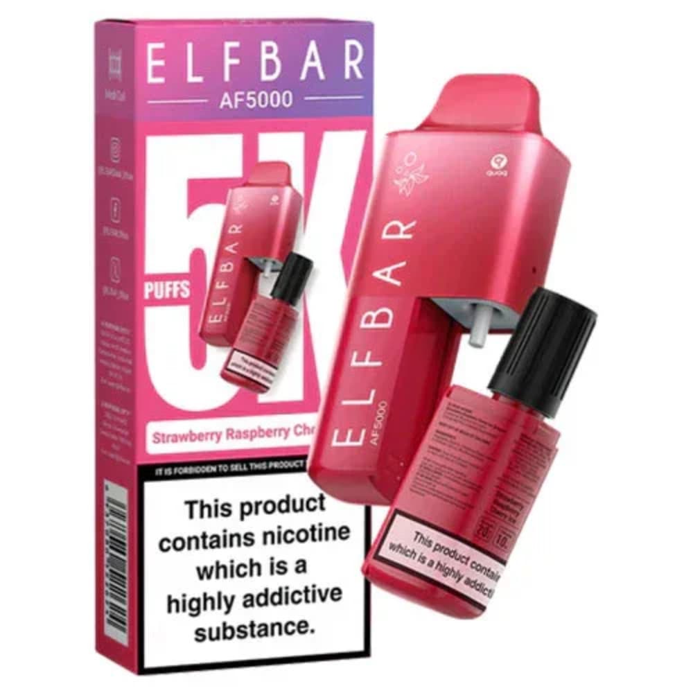  Strawberry Raspberry Cherry Ice Elf Bar Af5000 Prefilled Vape Kit