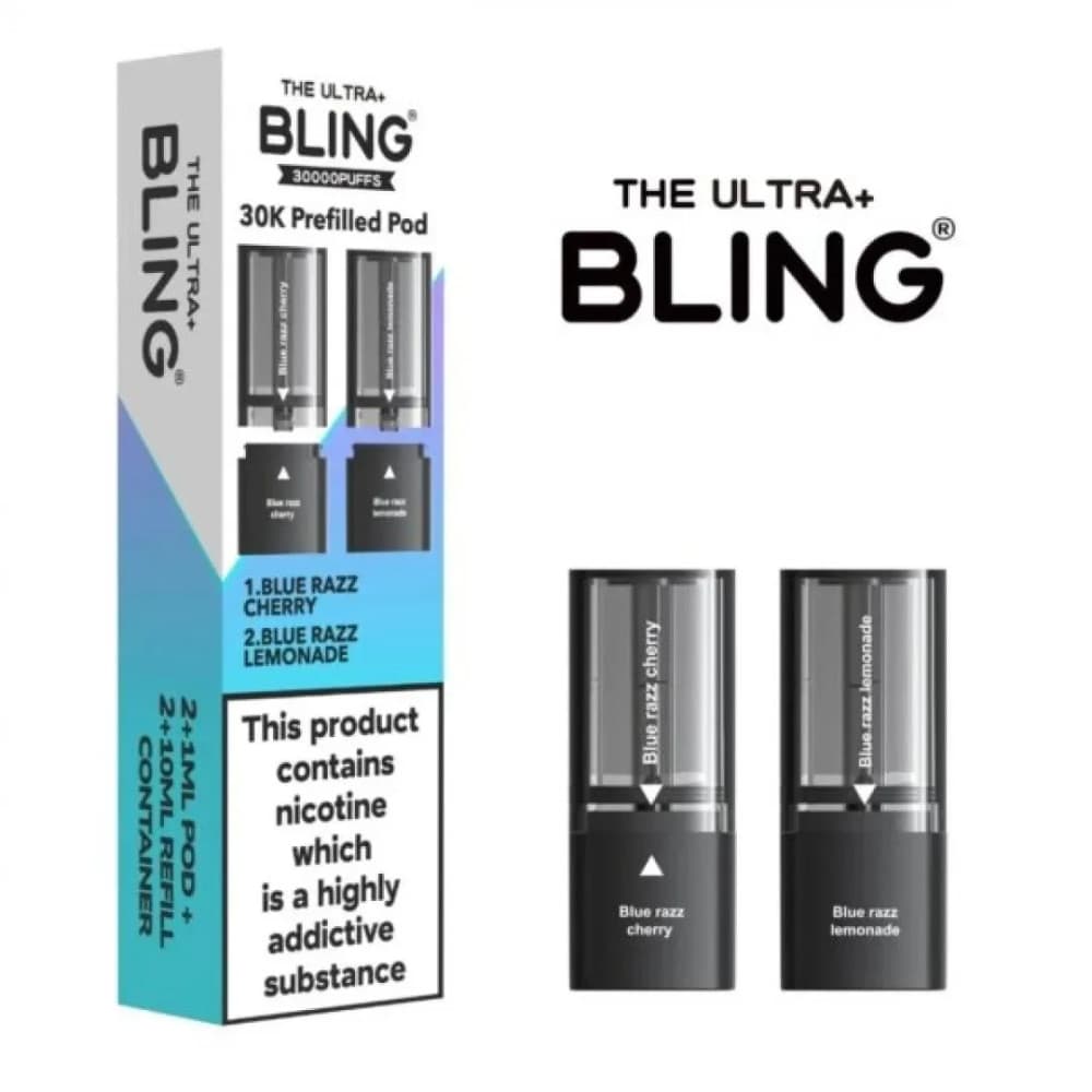  Blue Razz Cherry/Blue Razz Lemonade The Crystal Bling Ultra Plus 30k Pods