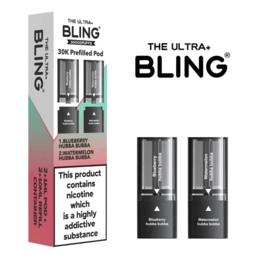  Blueberry Hubba Bubba/Watermelon Hubba Bubba The Crystal Bling Ultra Plus 30k Pods