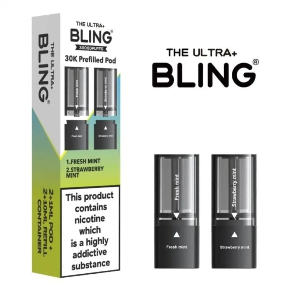  Fresh Mint/Strawberry Mint The Crystal Bling Ultra Plus 30k Pods