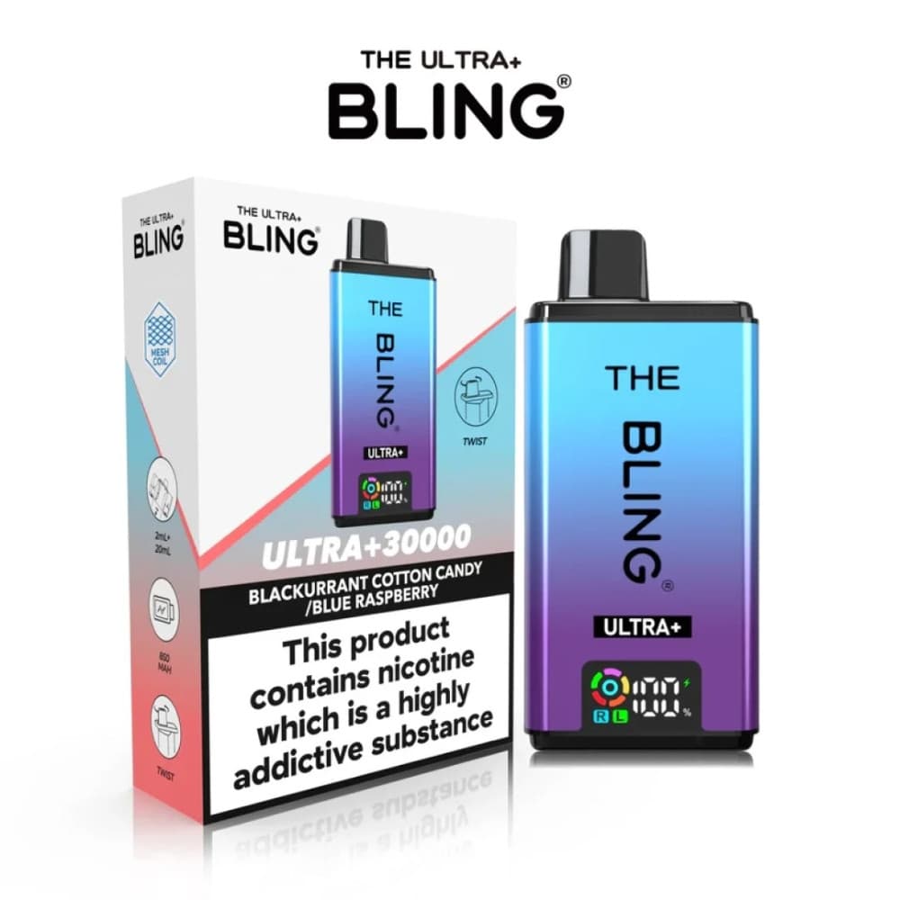  Blackcurrant Cotton Candy / Blue Raspberry The Crystal Bling Ultra Plus 30K Prefilled Vape Kit