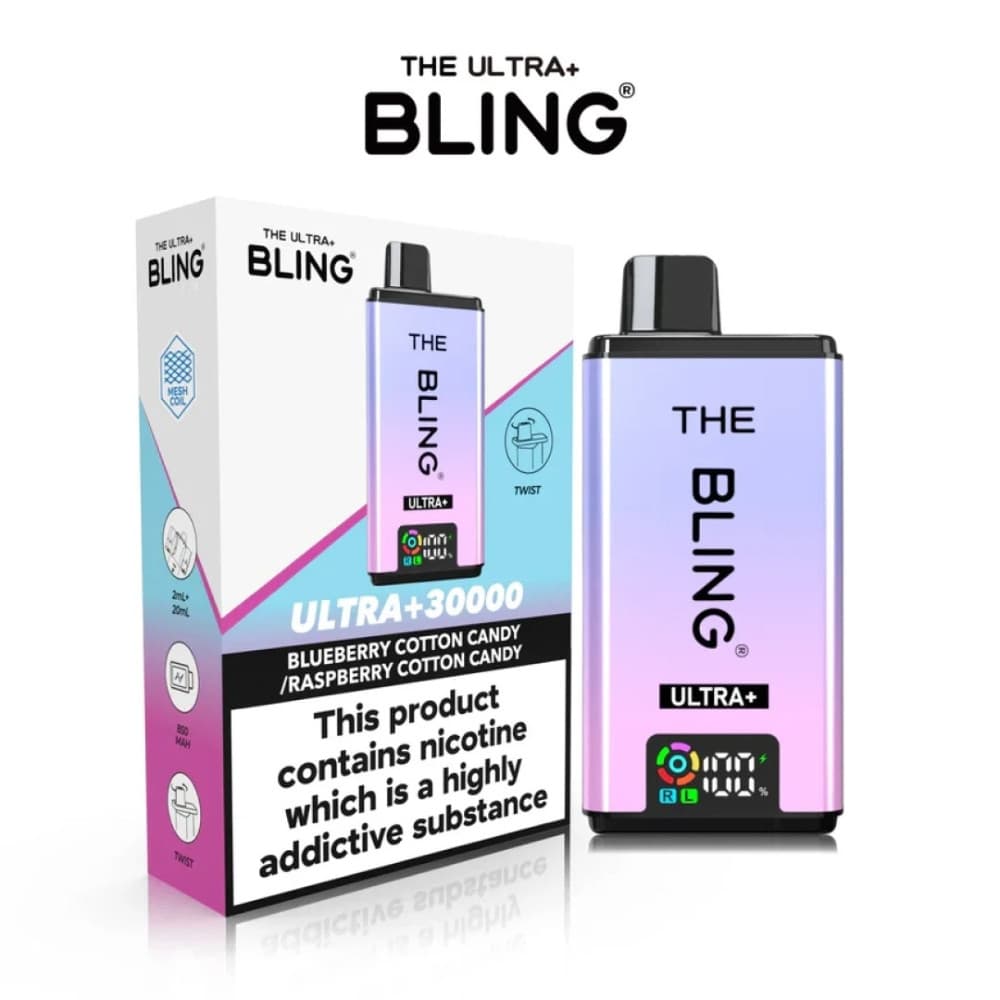  Blueberry Cotton Candy / Raspberry Cotton Candy The Crystal Bling Ultra Plus 30K Prefilled Vape Kit