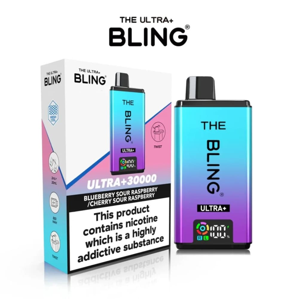  Blueberry Sour Raspberry / Cherry Sour Raspberry The Crystal Bling Ultra Plus 30K Prefilled Vape Kit