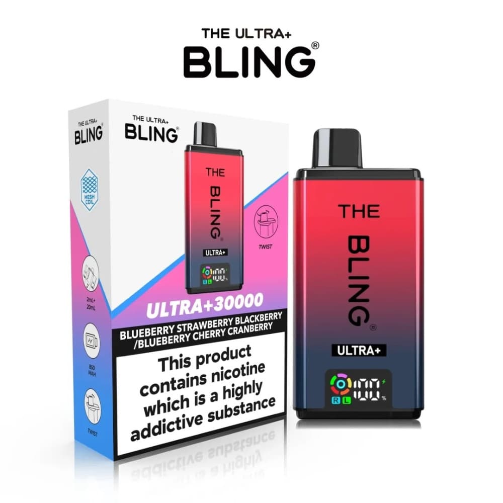  Blueberry Strawberry Blackberry / Blueberry Cherry Cranberry The Crystal Bling Ultra Plus 30K Prefilled Vape Kit
