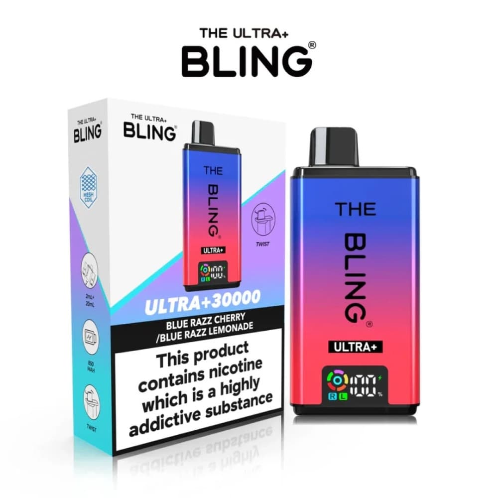  Blue Razz Cherry/Blue Razz Lemonade The Crystal Bling Ultra Plus 30K Prefilled Vape Kit