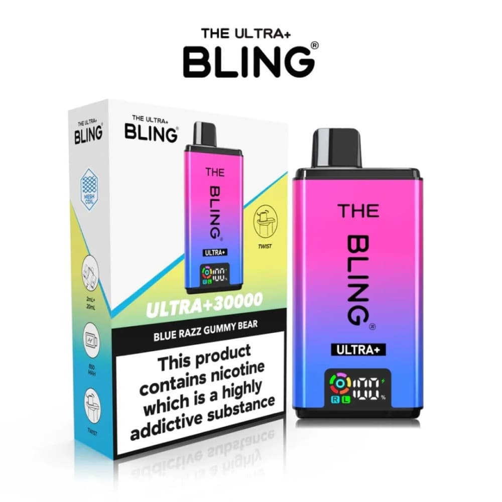  Blue Razz Gummy Bear The Crystal Bling Ultra Plus 30K Prefilled Vape Kit