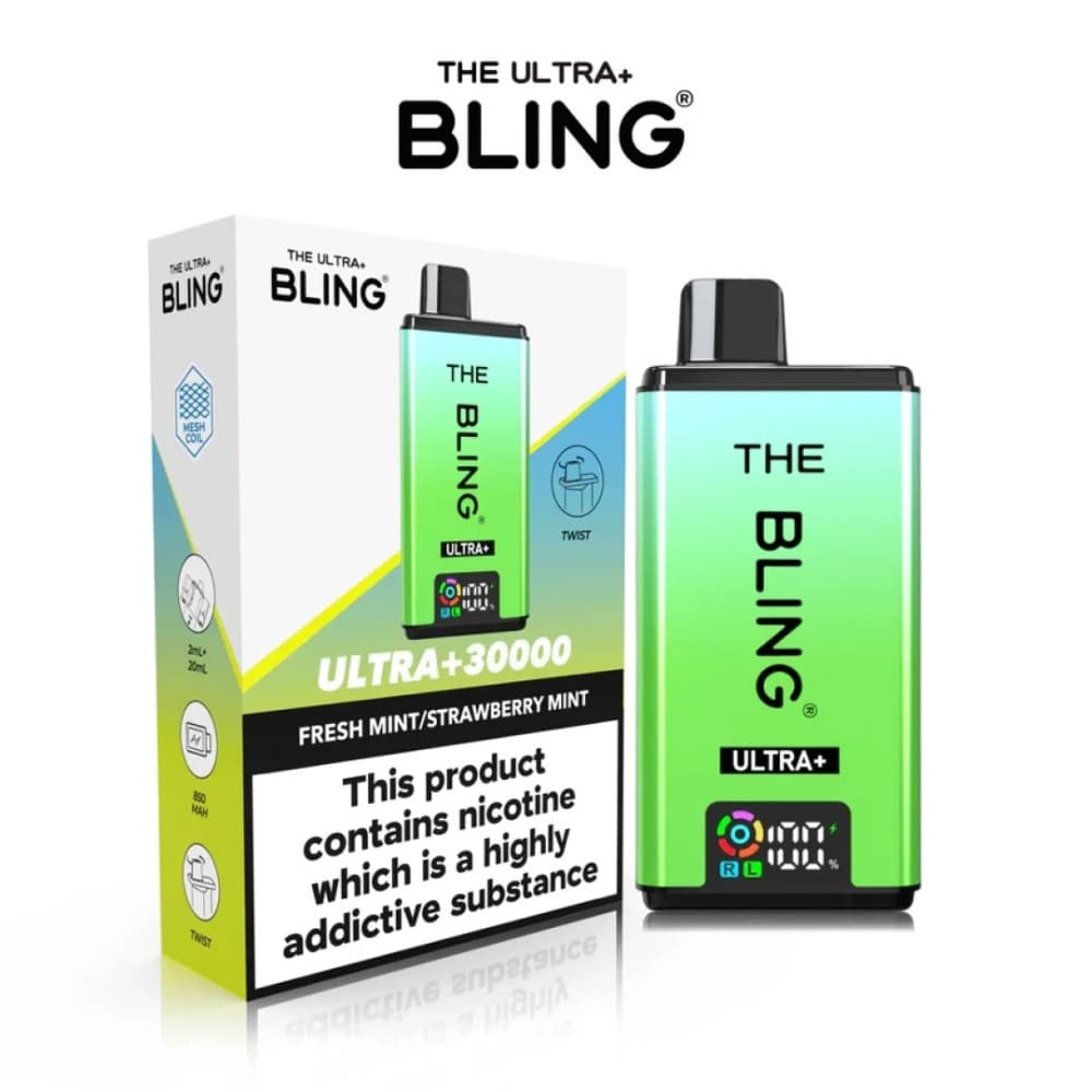  Fresh Mint / Strawberry Mint The Crystal Bling Ultra Plus 30K Prefilled Vape Kit