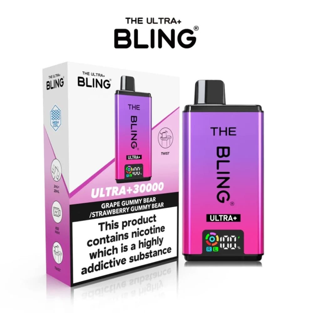  Grape Gummy Bear / Strawberry Gummy Bear The Crystal Bling Ultra Plus 30K Prefilled Vape Kit