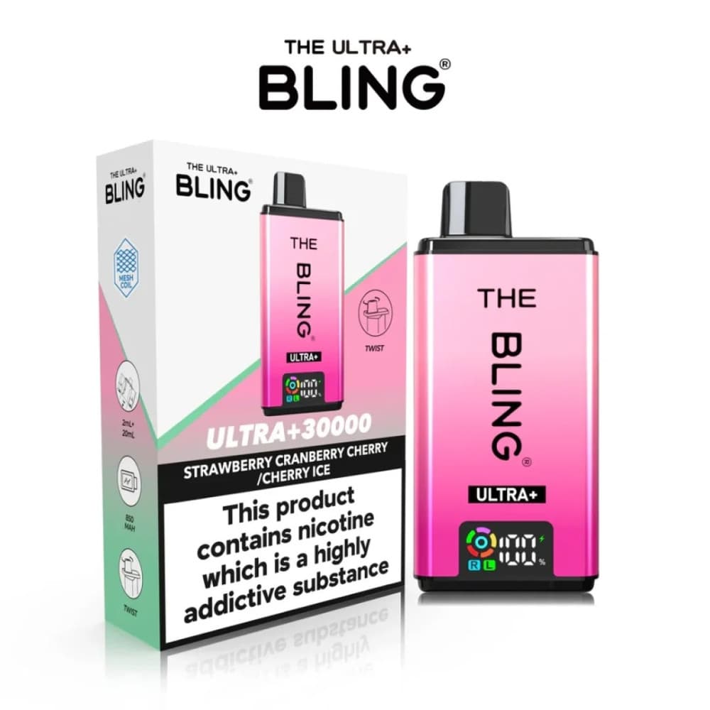  Strawberry Cranberry Cherry / Cherry Ice The Crystal Bling Ultra Plus 30K Prefilled Vape Kit