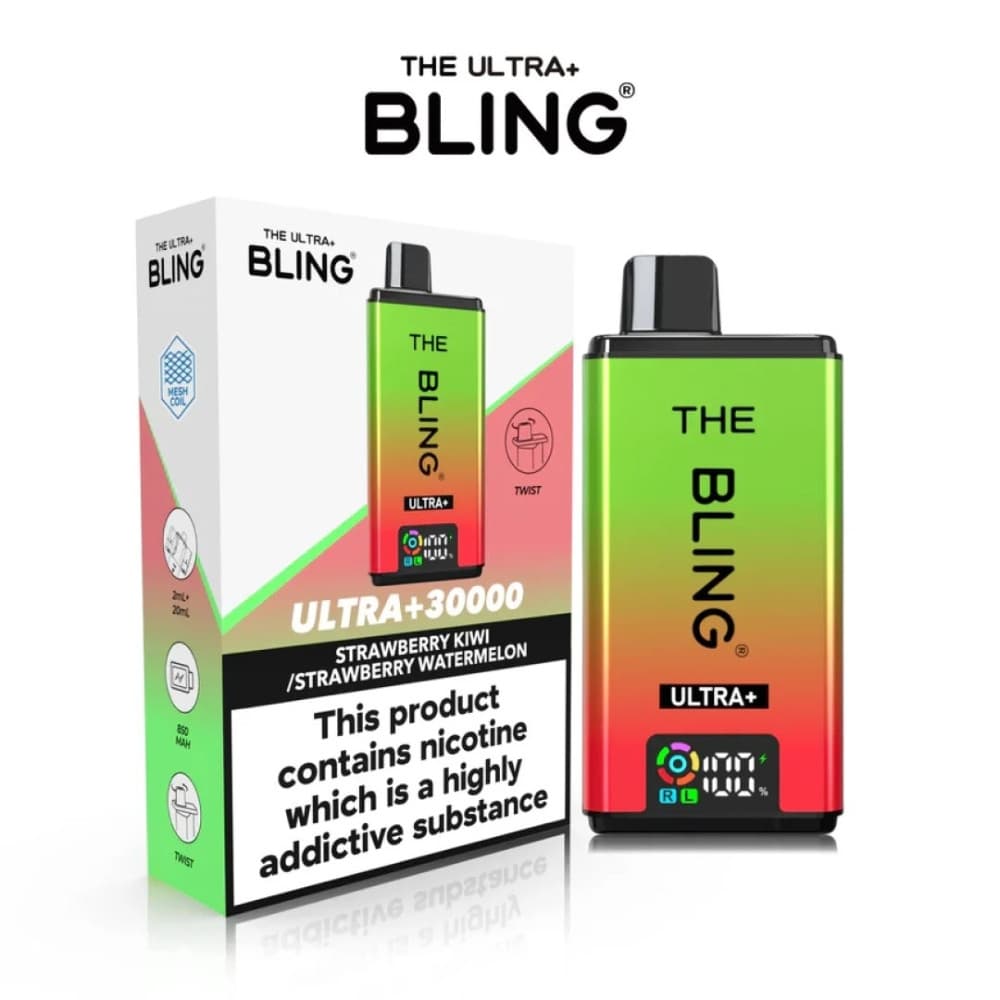  Strawberry Kiwi / Strawberry Watermelon The Crystal Bling Ultra Plus 30K Prefilled Vape Kit
